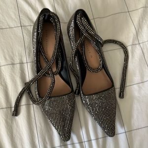 Zara Black and Silver Heels